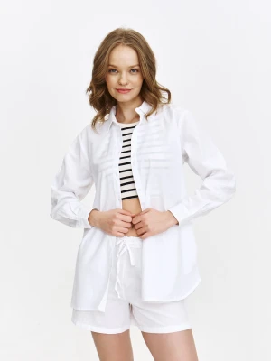 Biała koszula bawełniano-lniana Top Secret