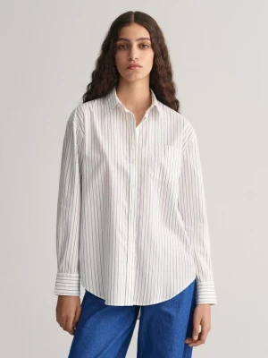 Biała Koszula Damska O Swobodnym Kroju, zapinana Na Guziki I z Kołnierzykiem GANT