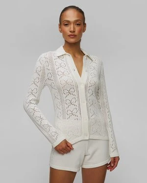 Biała Koszula Damska The Upside Lavalliere Malia Knit Shirt