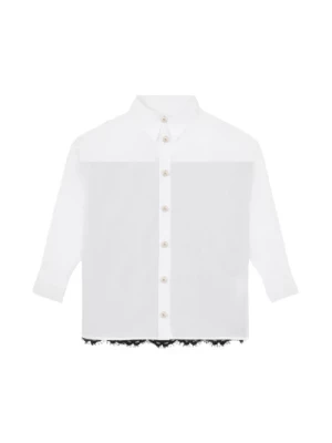 Biała Koszula Dziewczynek z Długimi Rękawami Dolce & Gabbana