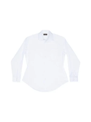 Biała Koszula Hourglass z Bawełny Poplinowej Balenciaga