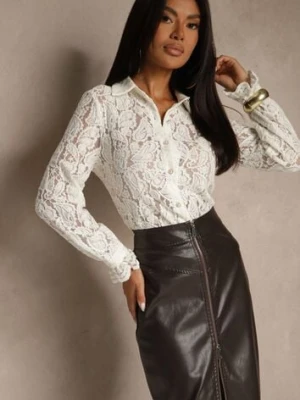Biała Koszula Koronkowa na Guziki Acameda elsa.m by may
