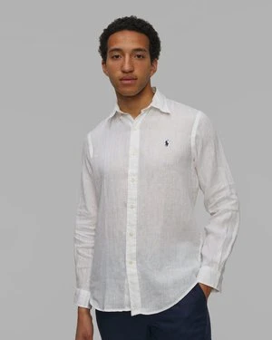 Biała Koszula Lniana Męska Polo Ralph Lauren