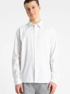 Biała koszula LOOSE z długim rękawem Reporter