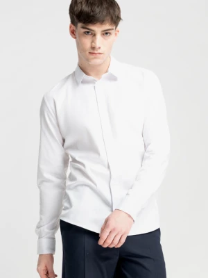Biała koszula o klasycznym kroju z długim rękawem Reporter