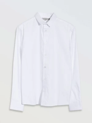 Biała koszula o luźnym kroju z długim rękawem