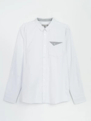 Biała koszula o regularnym kroju z długim rękawem
