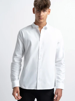 Biała koszula o regularnym kroju z długim rękawem Reporter