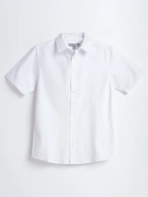 Biała koszula o regularnym kroju z krótkim rękawem Reporter