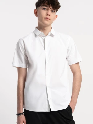 Biała koszula o regularnym kroju z krótkim rękawem Reporter
