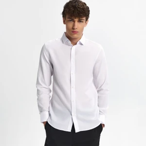 Biała koszula regular fit z długim rękawem House