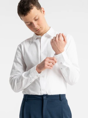 Biała koszula SLIM z długim rękawem Reporter