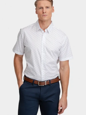 Biała koszula w mikrowzór 01103D00MSA Giacomo Conti