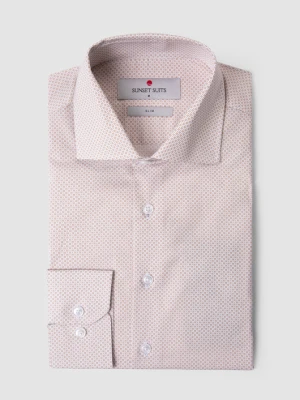 Biała koszula w mikrowzór 01954C00MSA Giacomo Conti