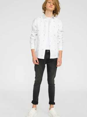 Biała koszula w zimowy wzór dla chłopaka Reporter