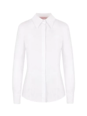 Biała Koszula z Bawełny Poplinowej Valentino Garavani