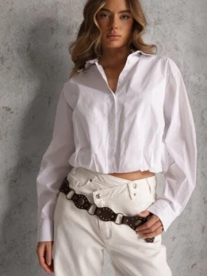 Biała Koszula z Bawełny w Stylu Balloon Oversize Arlelia