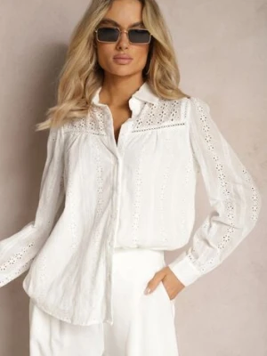 Biała Koszula z Bawełny z Ażurowymi Zdobieniami Namiella bisou's project