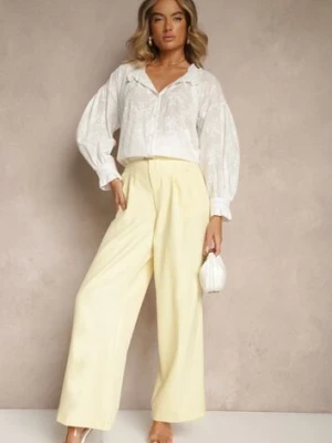 Biała Koszula z Bawełny z Delikatnym Haftem Nikoridie retro & icone