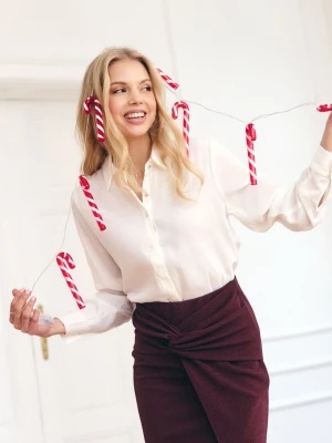 Biała koszula z biżuteryjnymi guzikami Top Secret