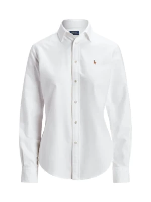 Biała Koszula z Długim Rękawem i Guzikami Ralph Lauren