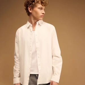 Biała koszula z domieszką lnu House