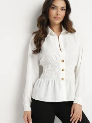 Biała Koszula z Elastyczną Talią i Klasycznym Kołnierzykiem Asnida new collection