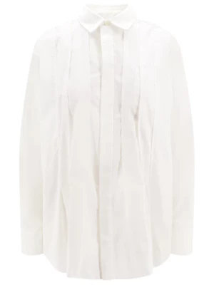 Biała Koszula z Kieszenią na Piersi Sacai