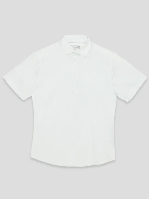 Biała koszula z krótkim rękawem i kieszenią Reporter
