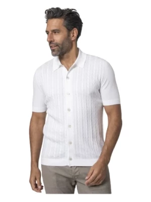 Biała koszula z krótkim rękawem i warkoczem Gran Sasso