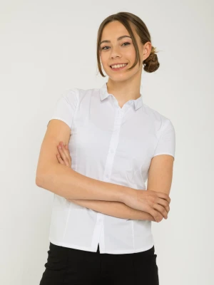 Biała koszula z krótkim rękawem Reporter
