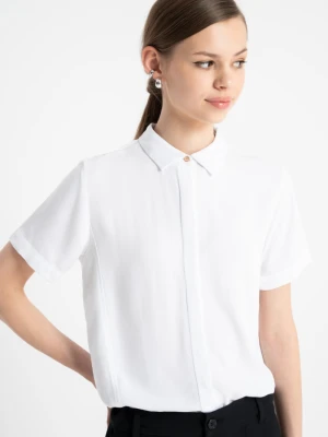 Biała koszula z krótkim rękawem Reporter