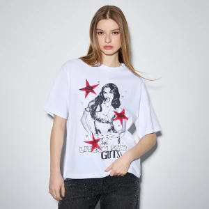 Biała koszula z nadrukiem Olivia Rodrigo House