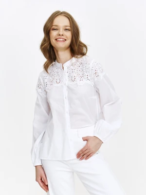 Biała koszula z ozdobnym haftem Top Secret