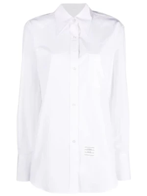 Biała koszula z poplinu z kołnierzykiem Thom Browne