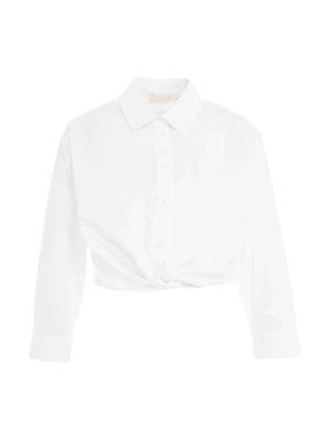 Biała Koszula z Wiązaniem dla Modnych Kobiet Liu Jo