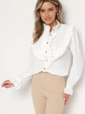 Biała Koszula z Żabotem i Falbankami Livjos elsa.m by may