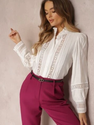 Biała Koszula ze Stójką i Koronką Phaeninca bisou's project