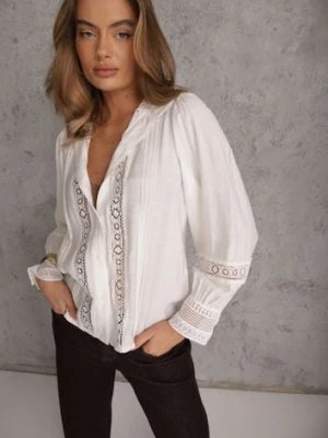 Biała Koszula ze Stójką i Koronką Phaeninca bisou's project
