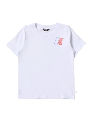 Biała Koszulka Dziecięca z Nadrukiem Logo K-Way