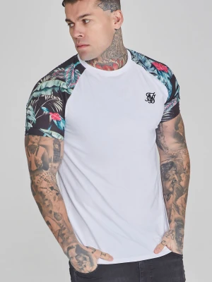 Biała koszulka męska raglan SikSilk