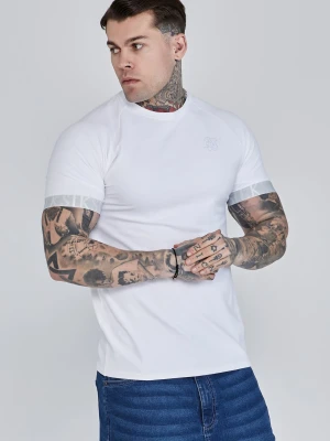 SikSilk Męska Biała Techniczna Koszulka