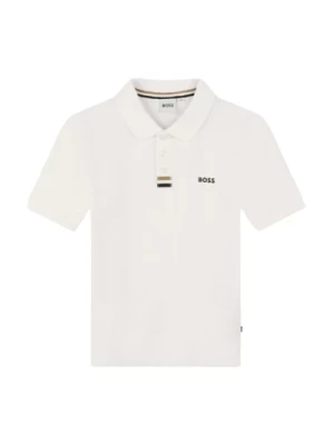 Biała Koszulka Polo dla Dzieci Hugo Boss