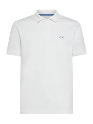 Biała koszulka polo w jednolitym modelu Sun68