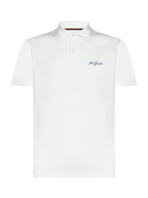 Biała Koszulka Polo z Haftowanym Logo PS By Paul Smith