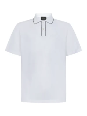 Biała Koszulka Polo z Kontrastującymi Brzegami Brioni