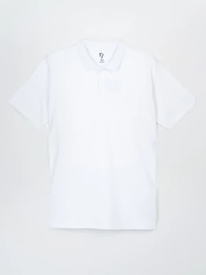 Biała koszulka polo z krótkim rękawem