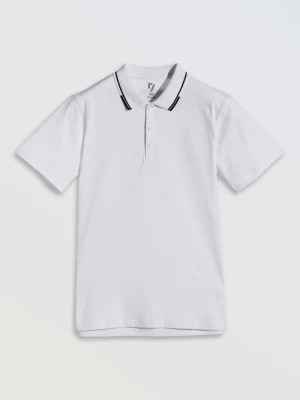 Biała koszulka polo z krótkim rękawem Reporter