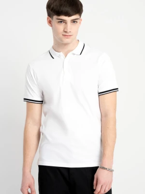 Biała koszulka polo z krótkim rękawem Reporter