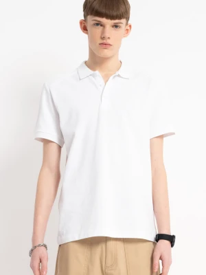 Biała koszulka polo z krótkim rękawem Reporter